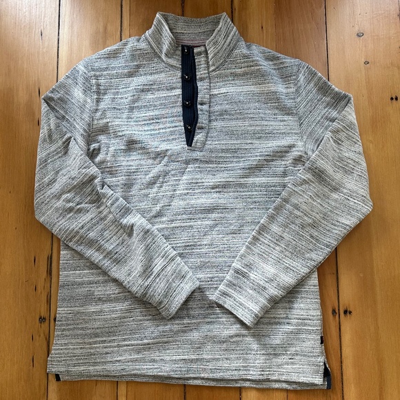 Relwen Loop Back Mock Knit Shirt - Light Gray - Picture 2 of 3